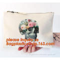 creative cotton canvas zipper travel pouch cosmetic bag, Cotton Cosmetic Bag with Zipper Closure